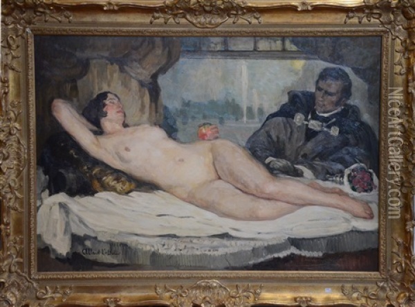 Nu Feminin Oil Painting - Fernand Allard L'Olivier
