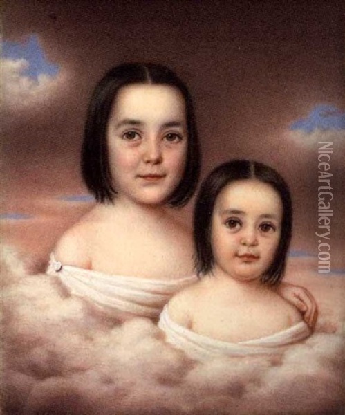 Miss Mira Bouligny And Teresa Bouligny, Daughters Of W.bouligny Of New Orleans Oil Painting - John Wood Dodge