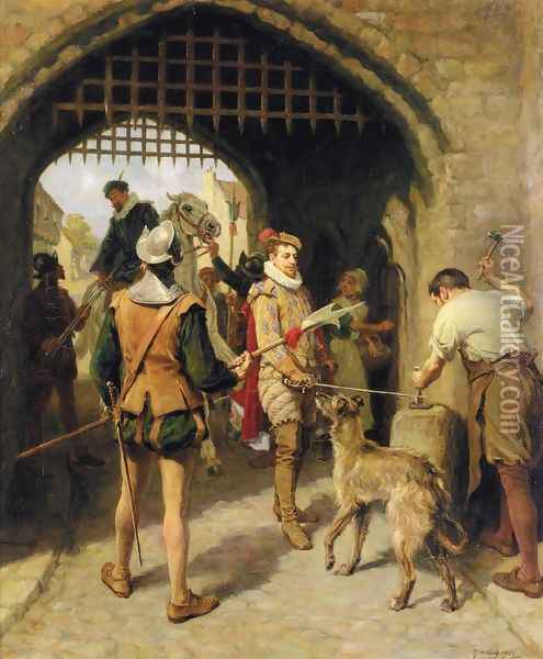 The City Gate Oil Painting - Ralph Hedley