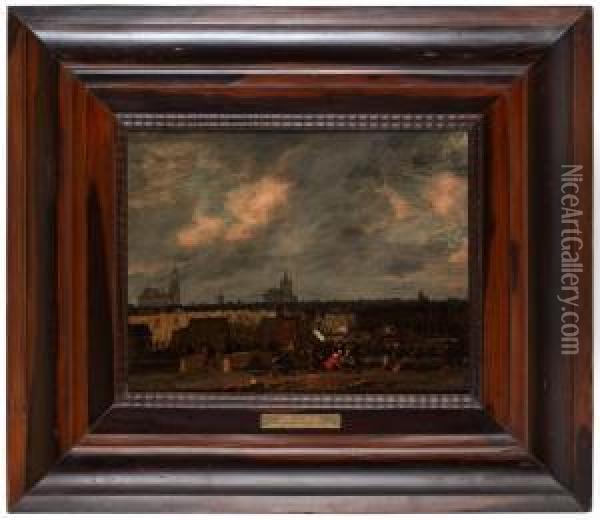 Krutmagasinsexplosionen I Delft Oil Painting - Adriaen Lievensz van der Poel