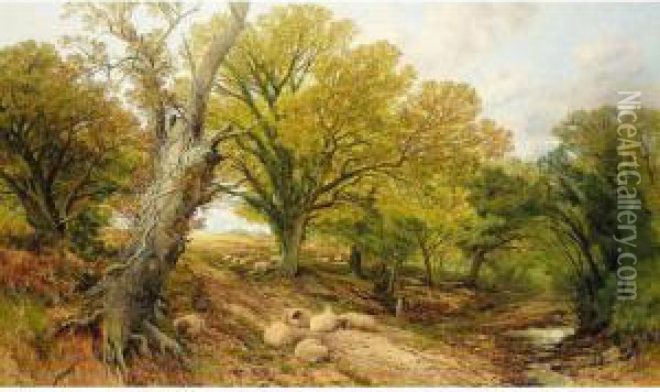 Near Ripley, Surrey Oil Painting - Frederick William Hulme