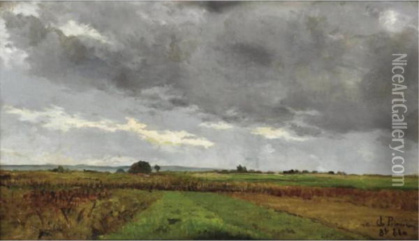 Landscape With Storm Clouds Oil Painting - Leon Germain Pelouse