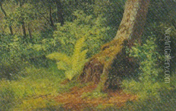 Skovparti Oil Painting - Carl Henrik Bogh