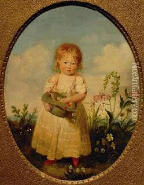 Young Girl Oil Painting - James Ward