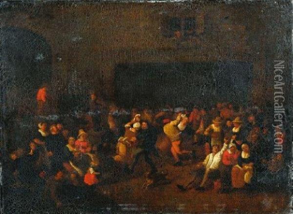 Scene De Bal Dans Une Taverne Oil Painting - Adriaen Jansz. Van Ostade