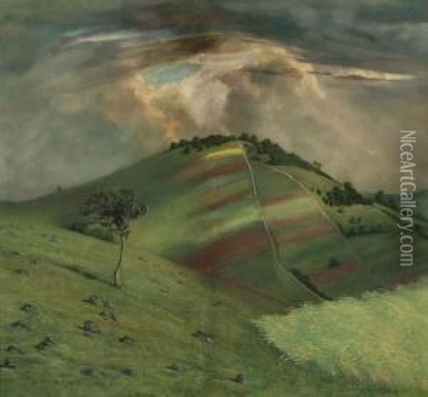 Paesaggio Oil Painting - Coriolano Vighi