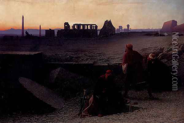 Ruines De Thebes (Haute-Egypte) Oil Painting - Charles Theodore Frere