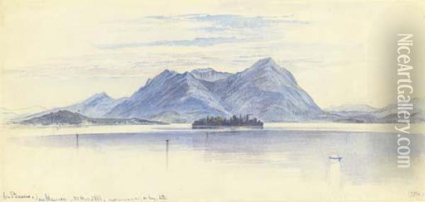 Lago Maggiore Oil Painting - Edward Lear