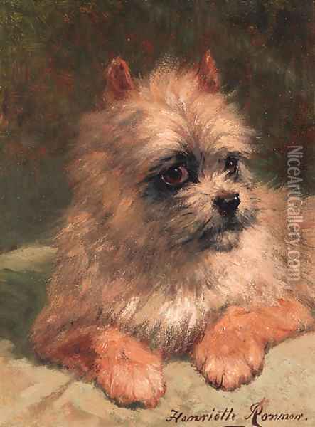 A terrier Oil Painting - Henriette Ronner-Knip