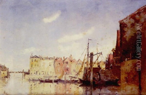 Le Port De Dordrecht Oil Painting - Frank Myers Boggs