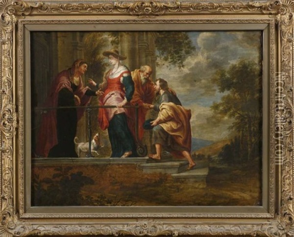 La Visitation Oil Painting - Willem van Herp the Elder