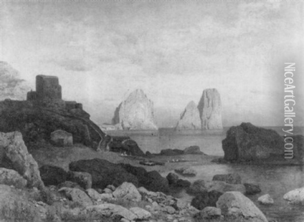 An Der Kuste Von Capri Oil Painting - Michael Haubtmann