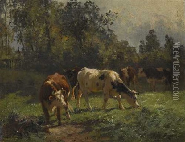 Rinder Auf Der Weide Oil Painting - Aymar (Aimard Alexandre) Pezant