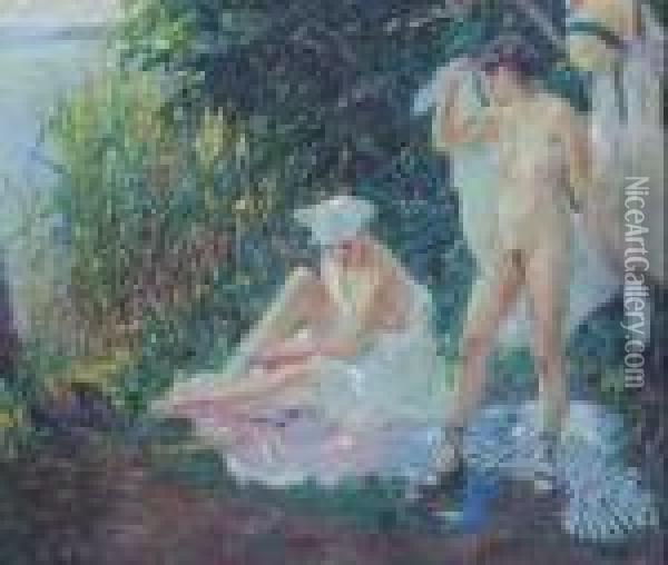 Badende Nymphen Oil Painting - Edward Alfred Cucuel