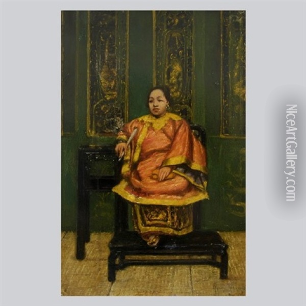 Seated Chinese Woman Oil Painting - Henry Alexander