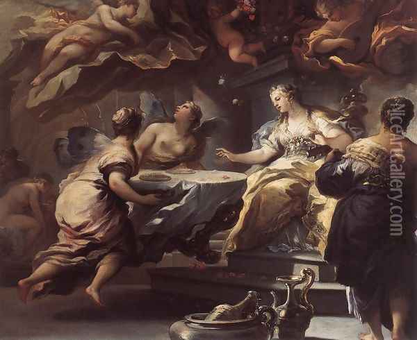 Psyche Served by Invisible Spirits 1692-1702 Oil Painting - Luca Giordano