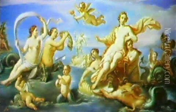The Triumph Of Amphitrite Oil Painting - Francesco Albani