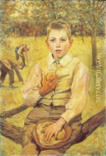 In The Orchard Oil Painting - James Charles