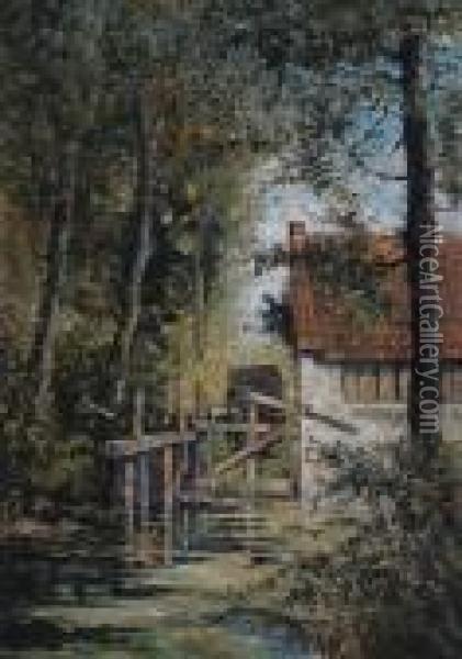 Paesaggio Con Mulino Oil Painting - Giuseppe Antonio A. Visconti