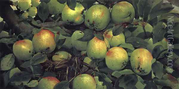 Green Apples Oil Painting - Joseph Decker