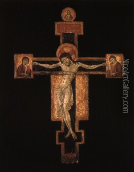 A Crucifix Oil Painting -  Cimabue (Giovanni Gualtieri)