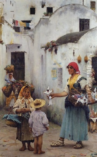 The Toy Seller Oil Painting - Horace Fisher