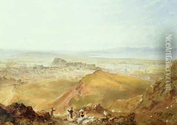 View of Edinburgh from Arthurs Seat Oil Painting - Hugh William Williams