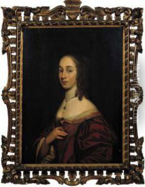 Portrait Of A Noblewoman Oil Painting - Willem van Honthorst