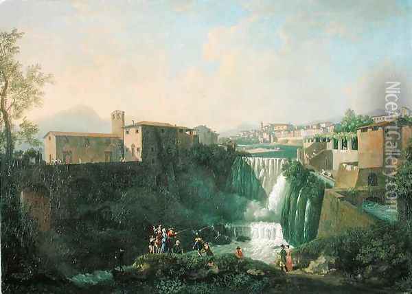 A View of Tivoli, c.1750-55 Oil Painting - Thomas Patch