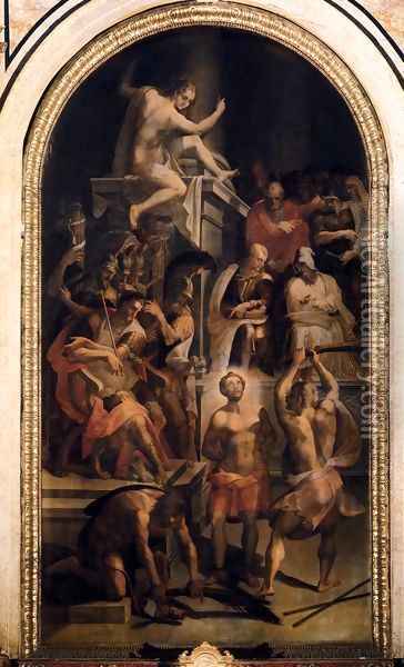 The Martyrdom of St Hadrian Oil Painting - Lorenzo the Younger (Mantovano) Costa