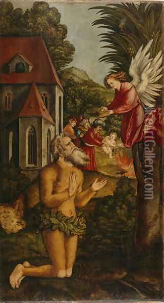 St. Onuphrius, c.1520 Oil Painting - Hans Leonhard Schaufelein