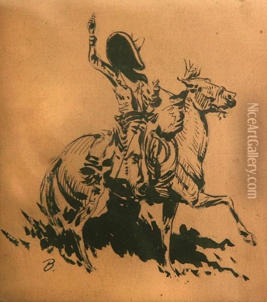 Vaquero On Horseback Oil Painting - John Edward Borein