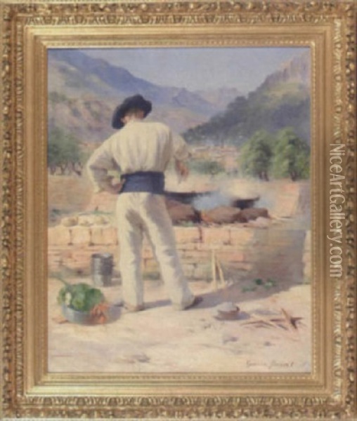 Matlagning I Det Fria Oil Painting - Cyrille Besset