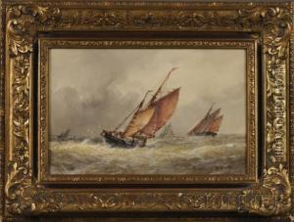 A Rough Sea Oil Painting - Frederick James Aldridge