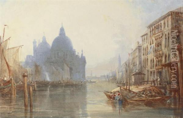 On The Giudecca, Venice Oil Painting - William Wyld