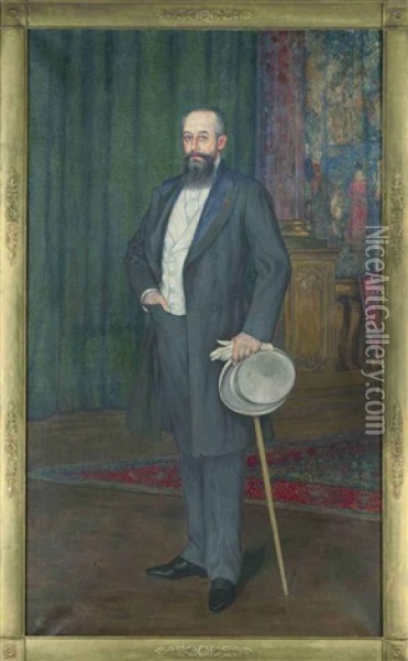 Portrait De Georges Nagelmackers Oil Painting - Theo van Rysselberghe