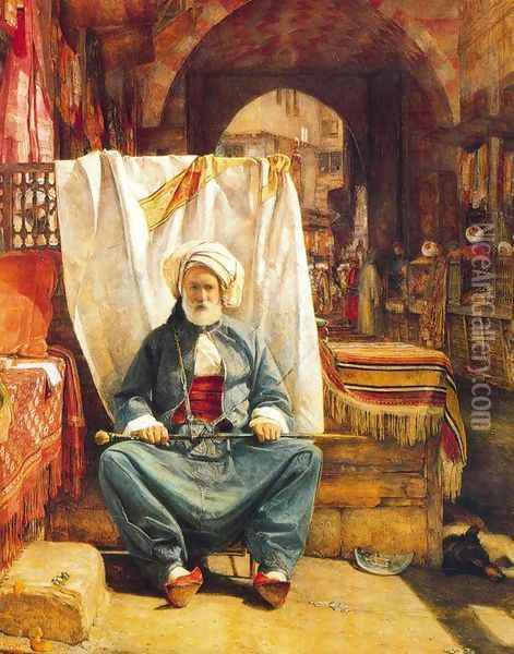 The Carpet Seller. El Khan Khalil, Cairo Oil Painting - John Frederick Lewis