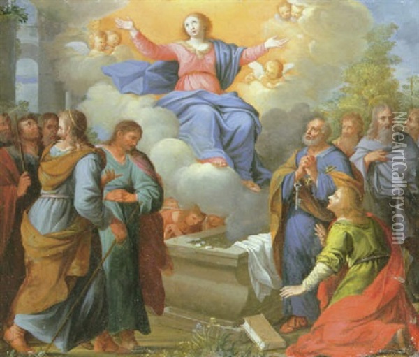 The Assumption Of The Virgin Oil Painting - Simon Guillebaud