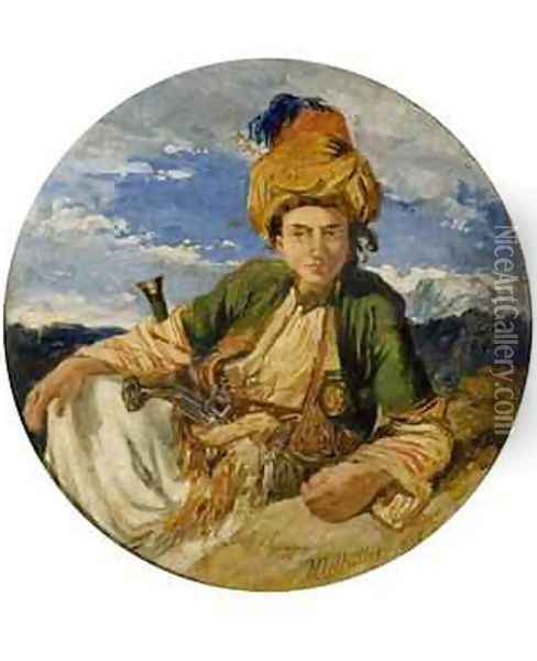 Head of a Zingari Xanthus 1845 Oil Painting - William James Muller