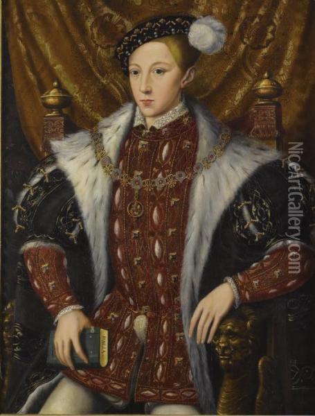 Portrait Of Edward Vi (1537-1553) Oil Painting - William Scrots