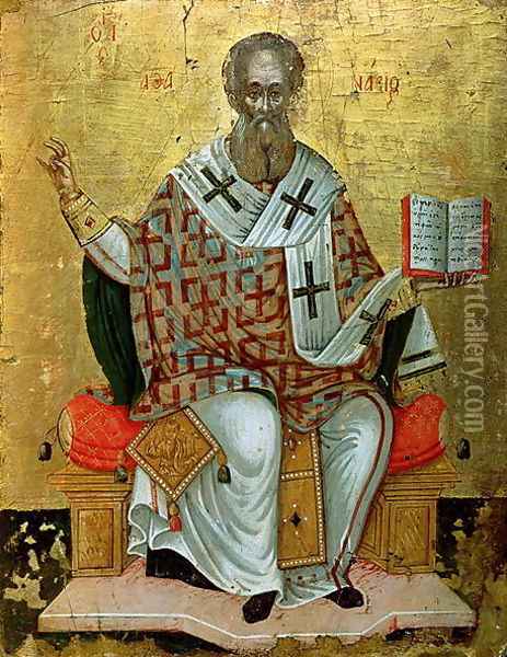 St. Athanasius the Great (d.c.295) Oil Painting - Anonymous Artist