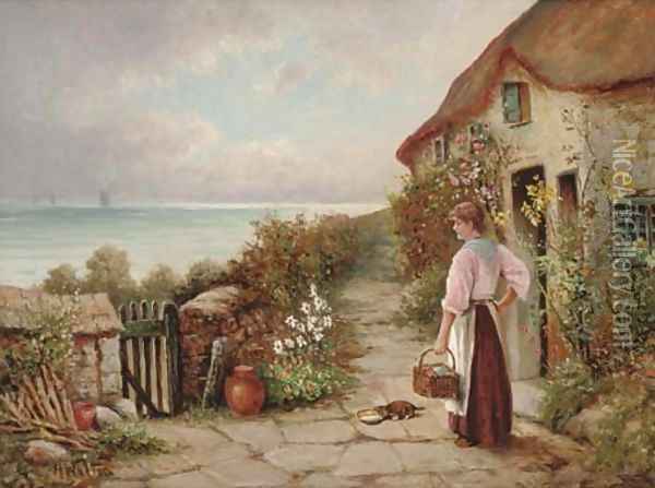 The seaside cottage Oil Painting - Henry Walton