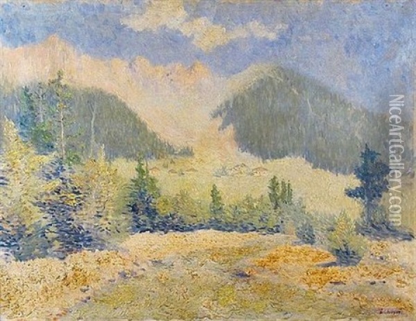 Paysage De Montagne Oil Painting - Louis Hayet