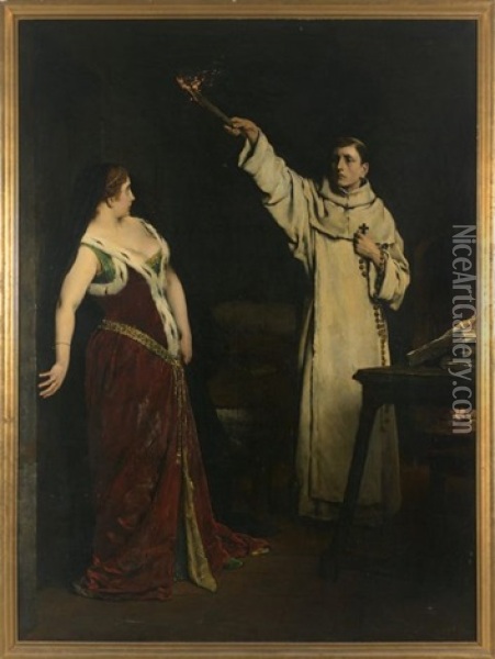 La Tentation De Saint Thomas D'aquin Oil Painting - Francois Edouard Zier