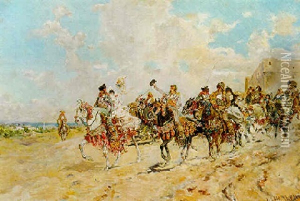 Andalusian Wedding Oil Painting - Baldomero Galofre Gimenez