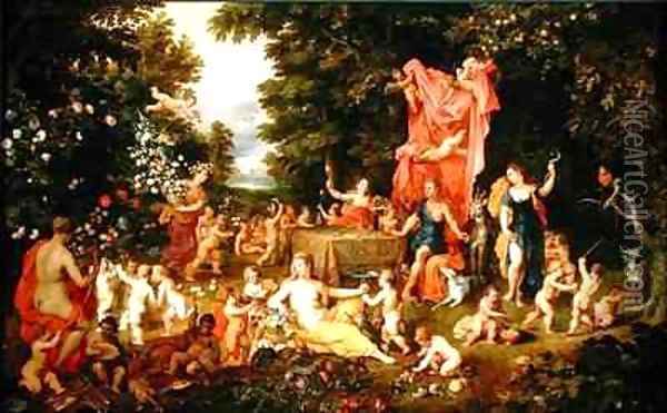 An Allegory of the Five Senses Oil Painting - Jan & Balen, Hendrik van Brueghel