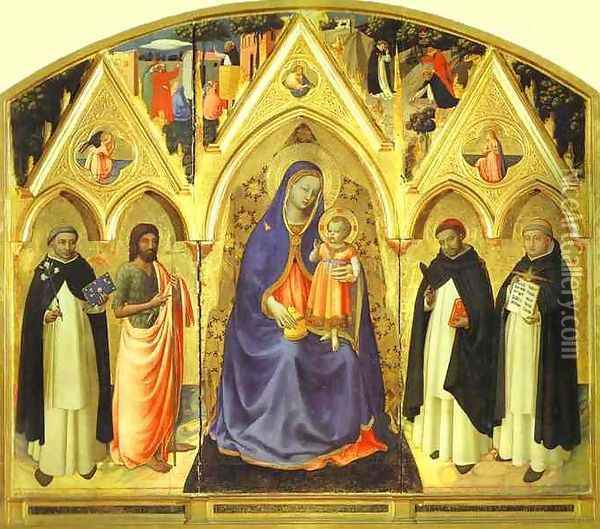 San Pietro Martire Triptych Oil Painting - Angelico Fra