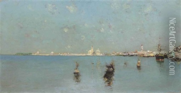 A Bright Day In Venice Oil Painting - Robert Frederick Blum