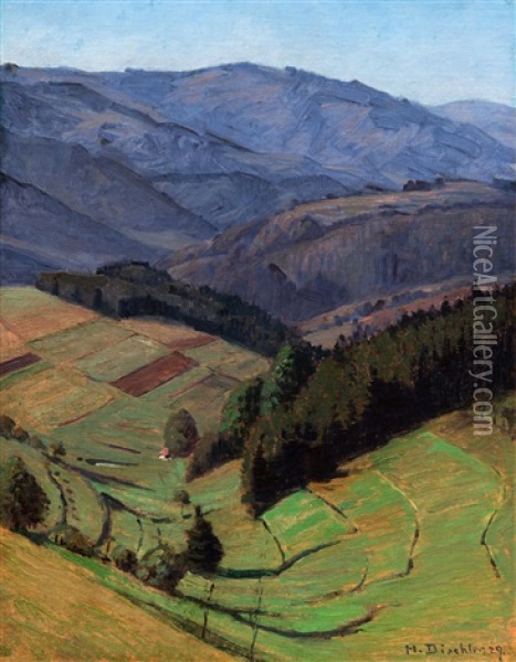 Blick In Die Berge Oil Painting - Hermann Dischler