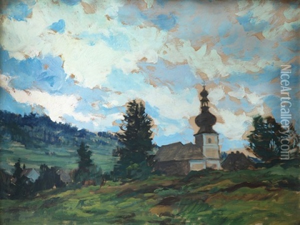 Kostelik Oil Painting - Gustav Macoun